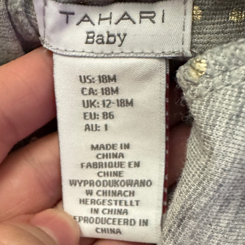 Girls' Gray Bow-Accent Short Sleeve Top - Picture 3 of 4